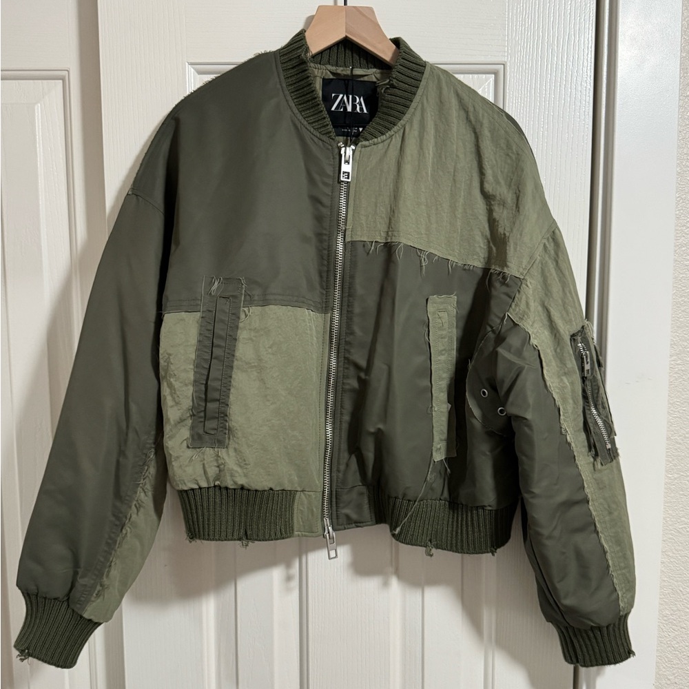 Zara Green Bomber Jacket